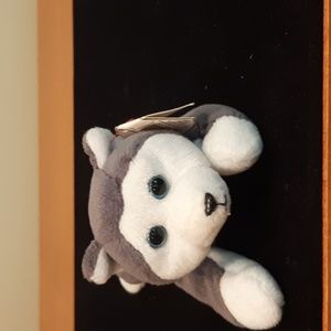 Ty Beanie Babies 1996 Nanook the Gray White Husky Plush with Ear Tag